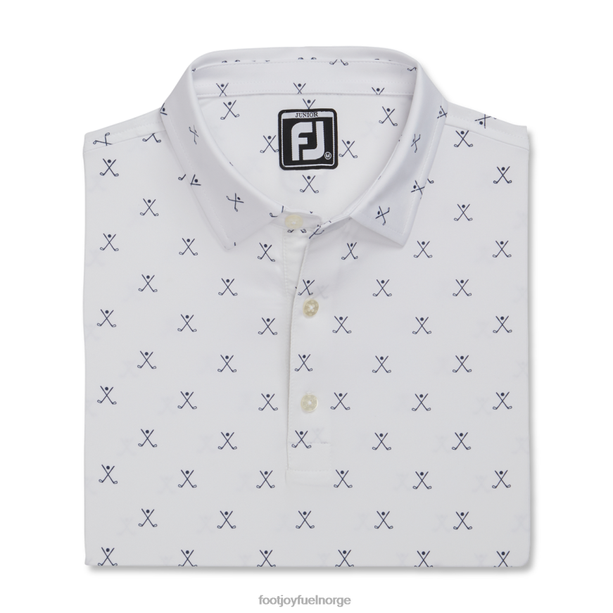 golfprint skjorte junior hvit R6P2F2216 hvit Footjoy