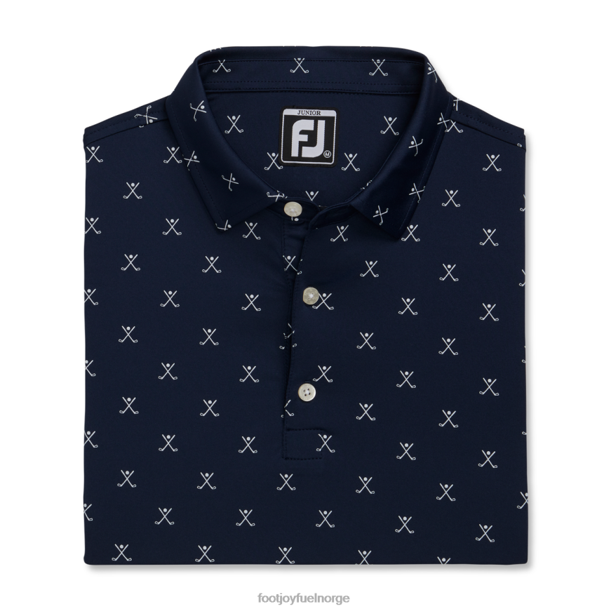 marine skjorte med golftrykk junior R6P2F2217 marinen Footjoy