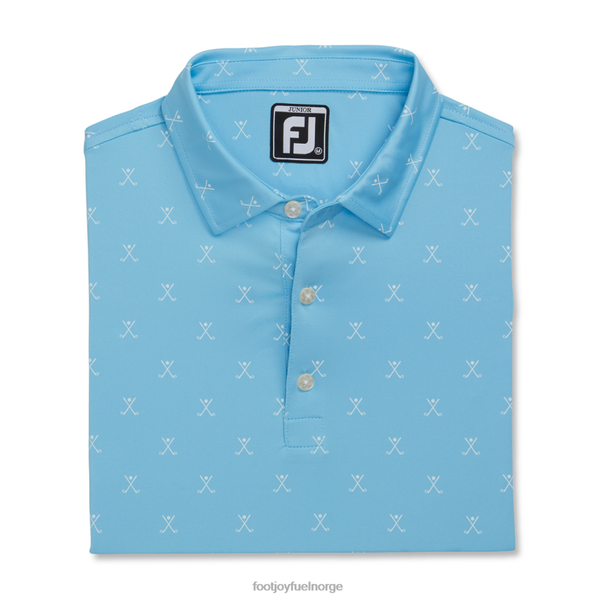 skjorte med golfprint junior lyseblå R6P2F2218 lyse blå Footjoy