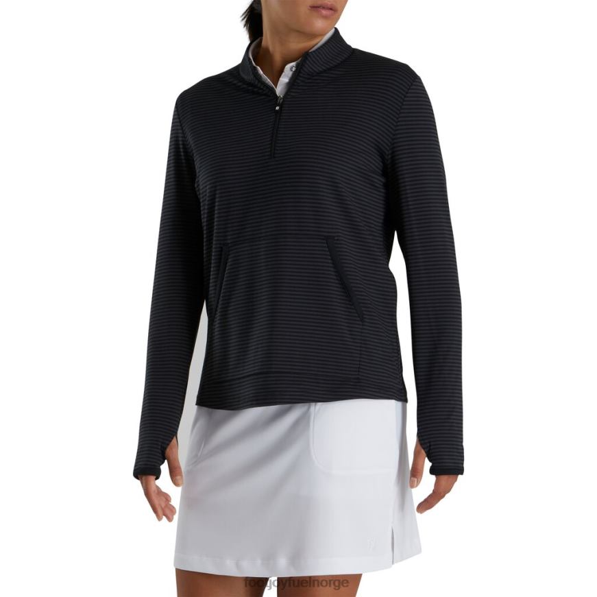 halv glidelås tonal stripe mellomlag kvinner-forrige sesong stil svart R6P2F3008 svart Footjoy