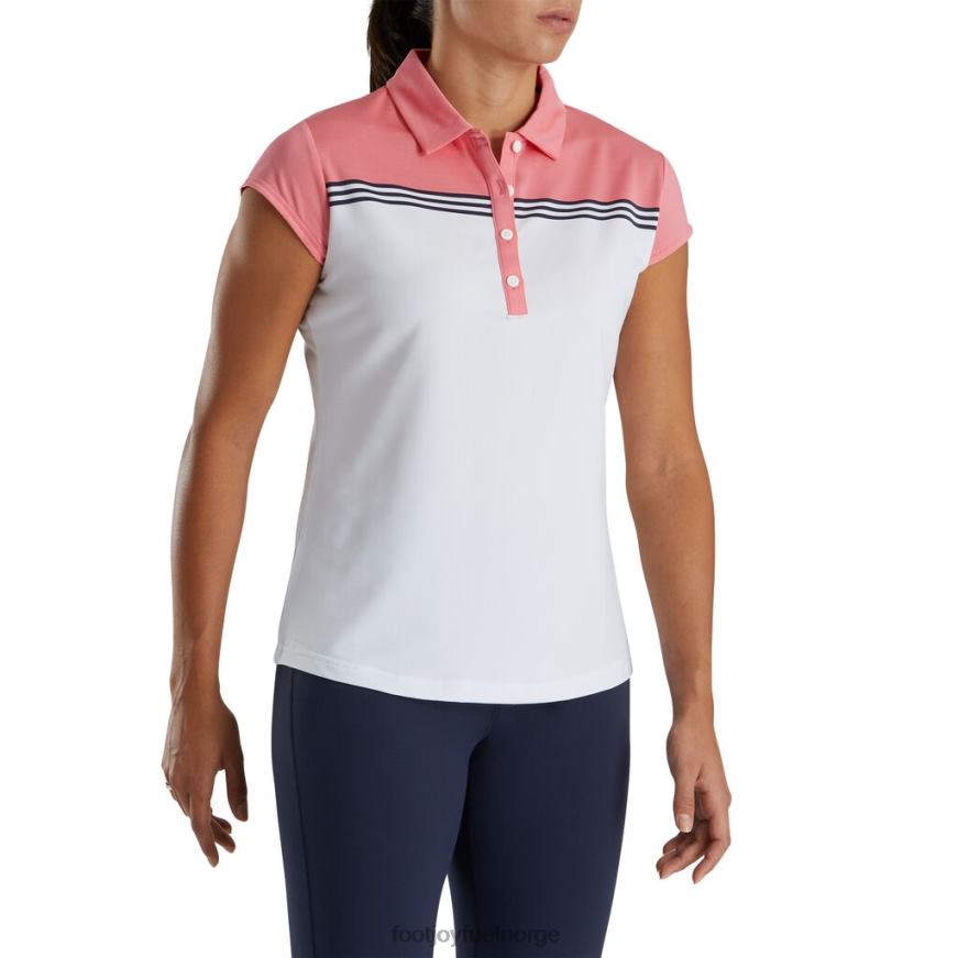 hvit-lys korall cap erme farge blokk kvinner-forrige sesong stil R6P2F2998 hvit-lyse koraller Footjoy