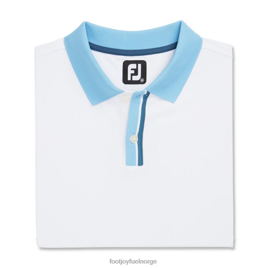 solid stretch pique med stripe stolpe strikket krage-forrige sesong stil hvit R6P2F2855 hvit Footjoy