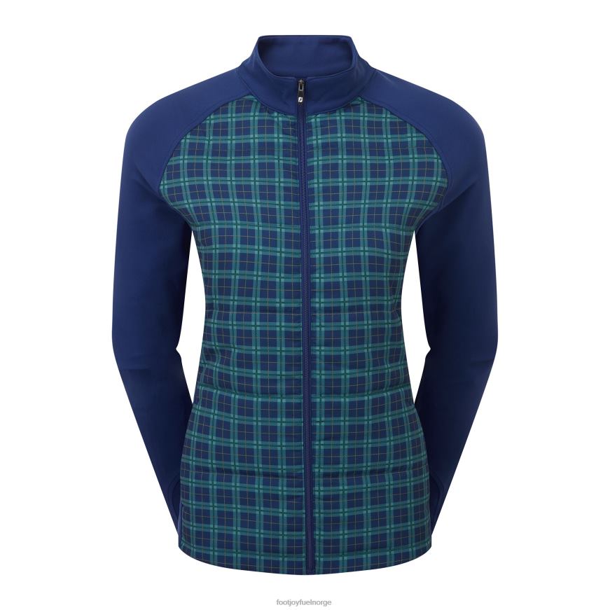 åpen blå-tartan hybridjakke med full glidelås kvinner R6P2F1460 åpen blå-tartan Footjoy