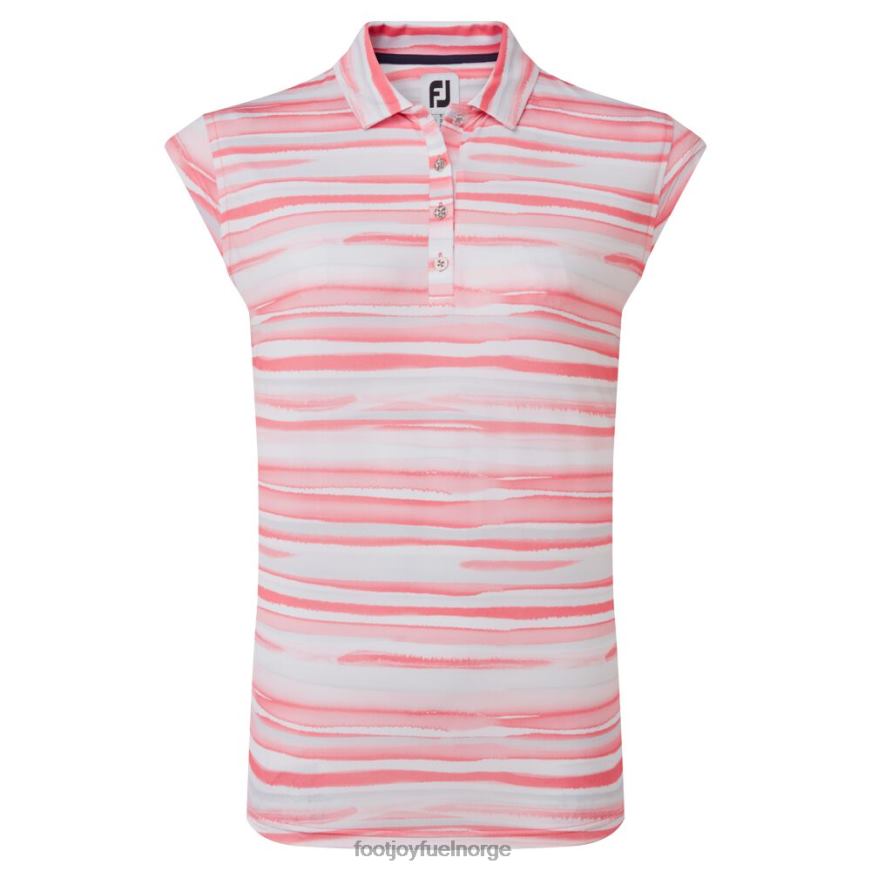 cap sleeve akvarell print lisle bright coral R6P2F1399 lyse koraller Footjoy