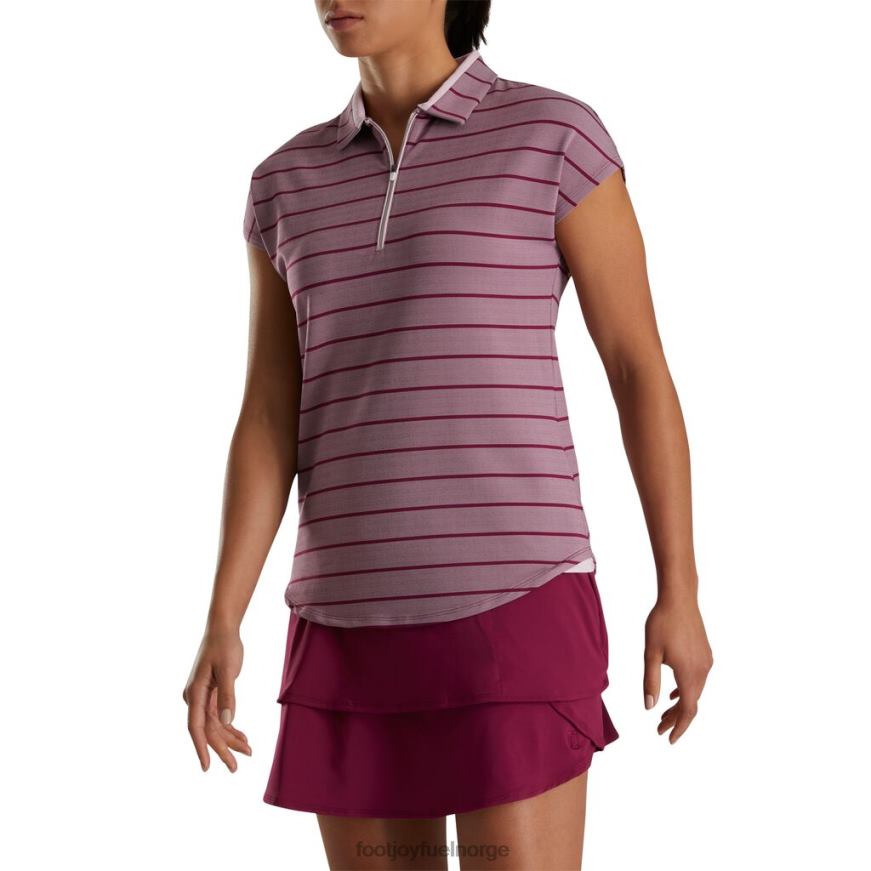 fig-rosa cap sleeve birdseye stripe jacquard kvinner R6P2F2357 fikenrosa Footjoy