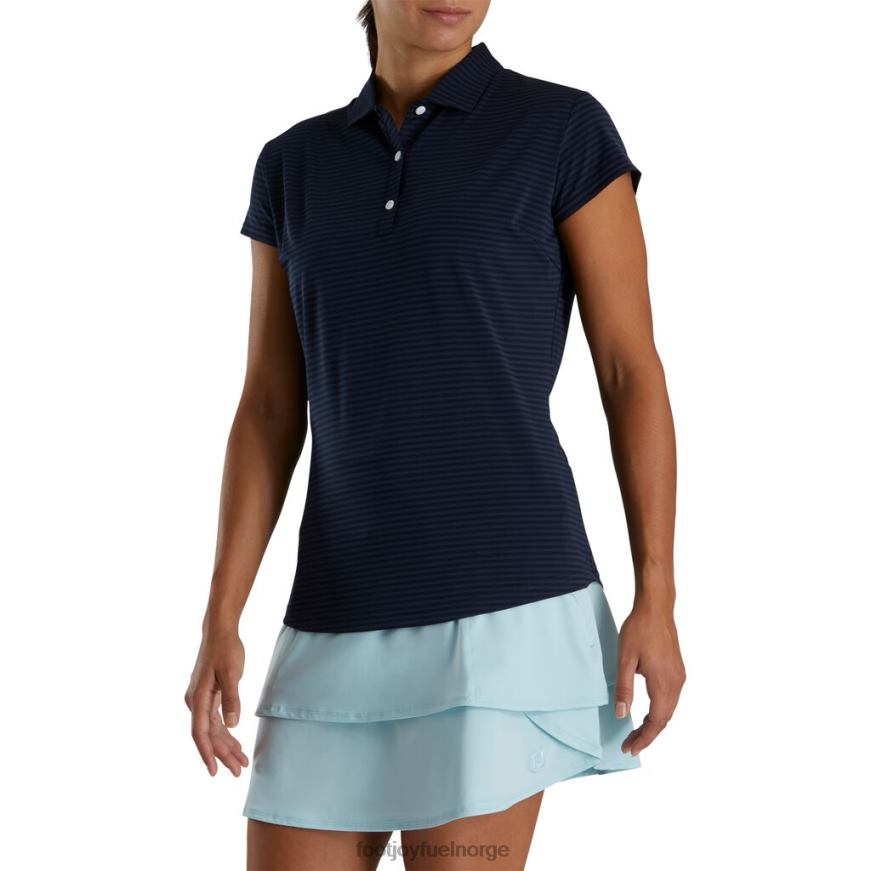 hette ermet tonal stripe kvinner marineblå R6P2F2398 marinen Footjoy