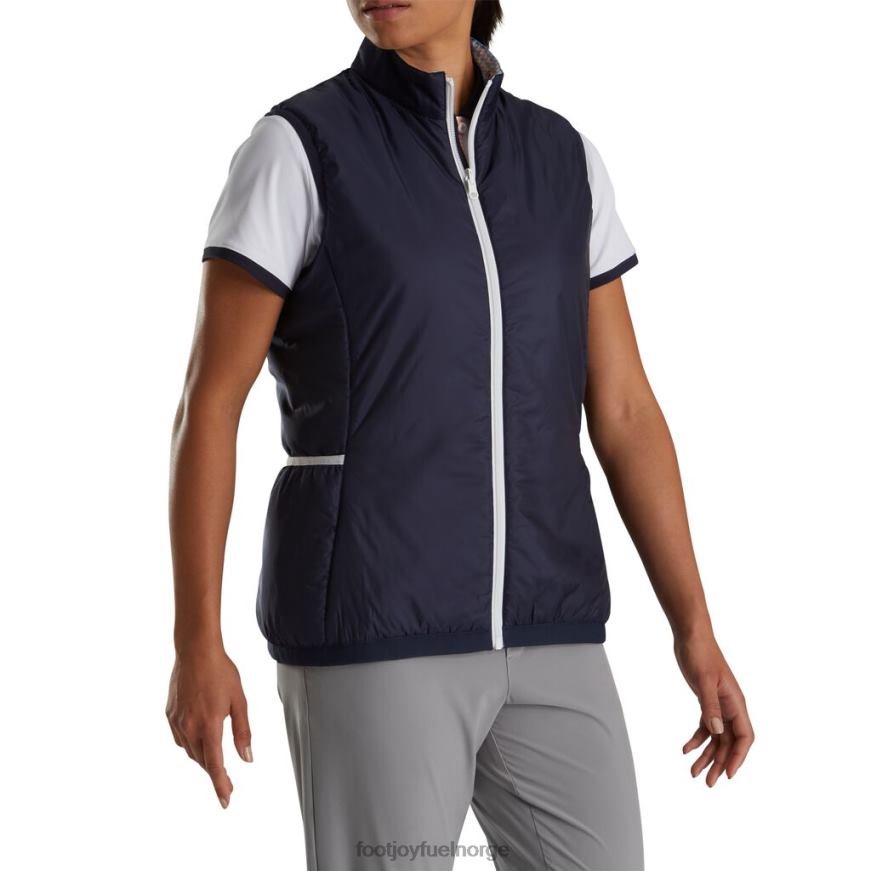 marine-lyseblå houndstooth isolert vendbar vest kvinner R6P2F2494 marine-lyseblå houndstooth Footjoy