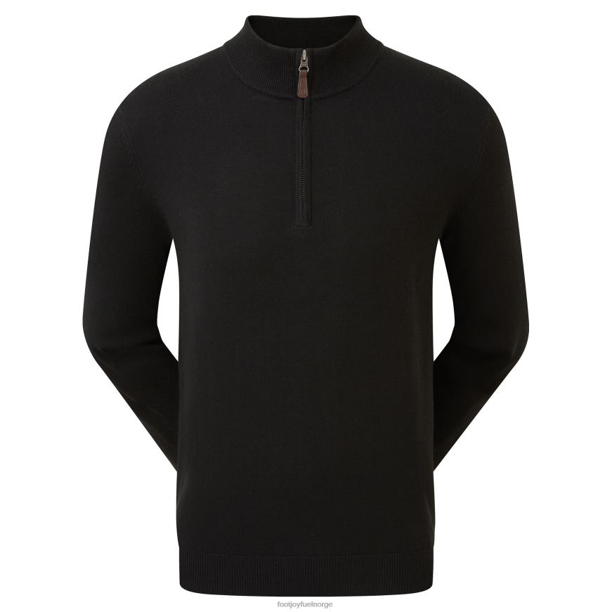 Pullover med halv glidelås i ullblanding svart R6P2F285 svart Footjoy