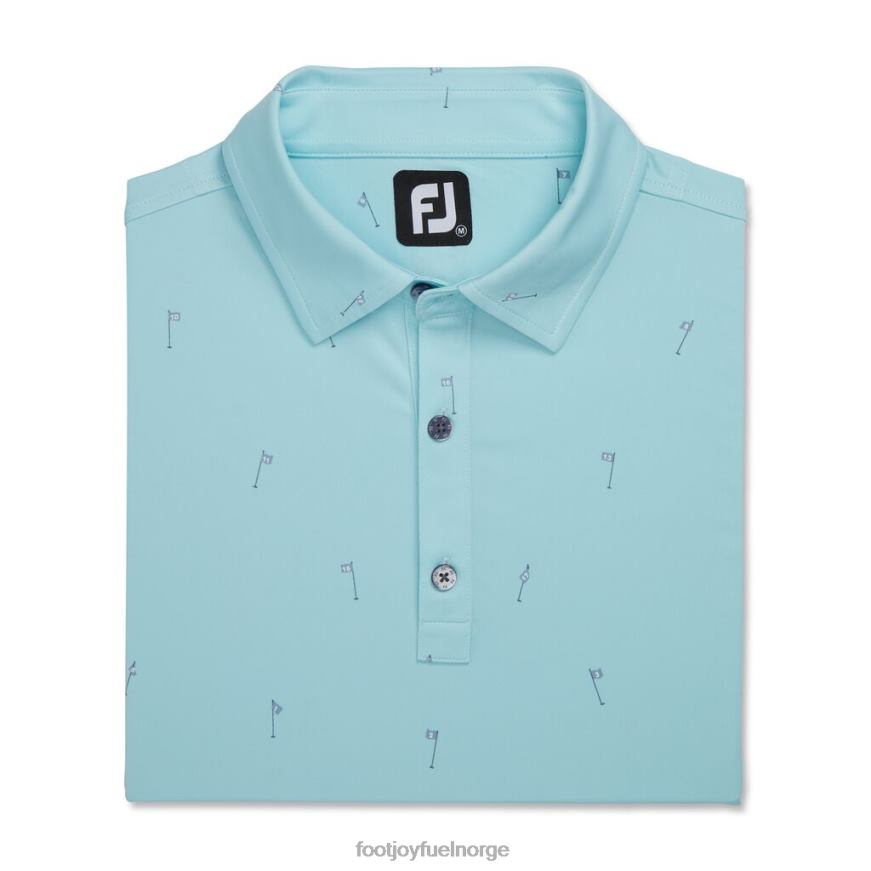 asurblå 18 hulls print lisle self krage R6P2F1736 asurblått Footjoy