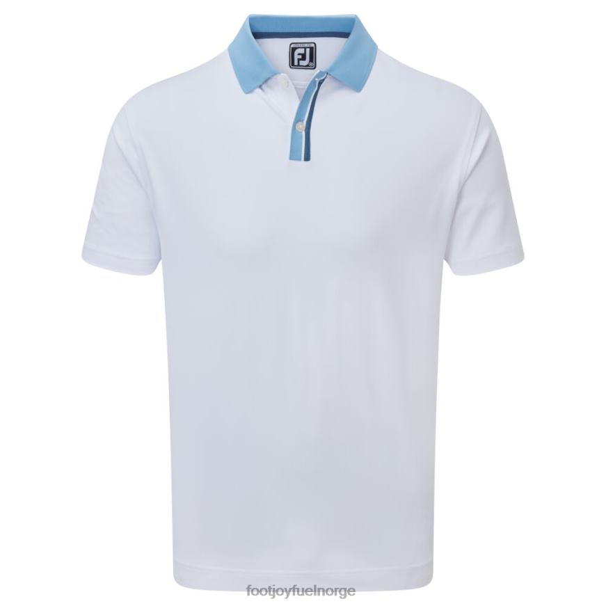 hvit-blå solid med stripe stolpe piké R6P2F137 hvit-blå Footjoy