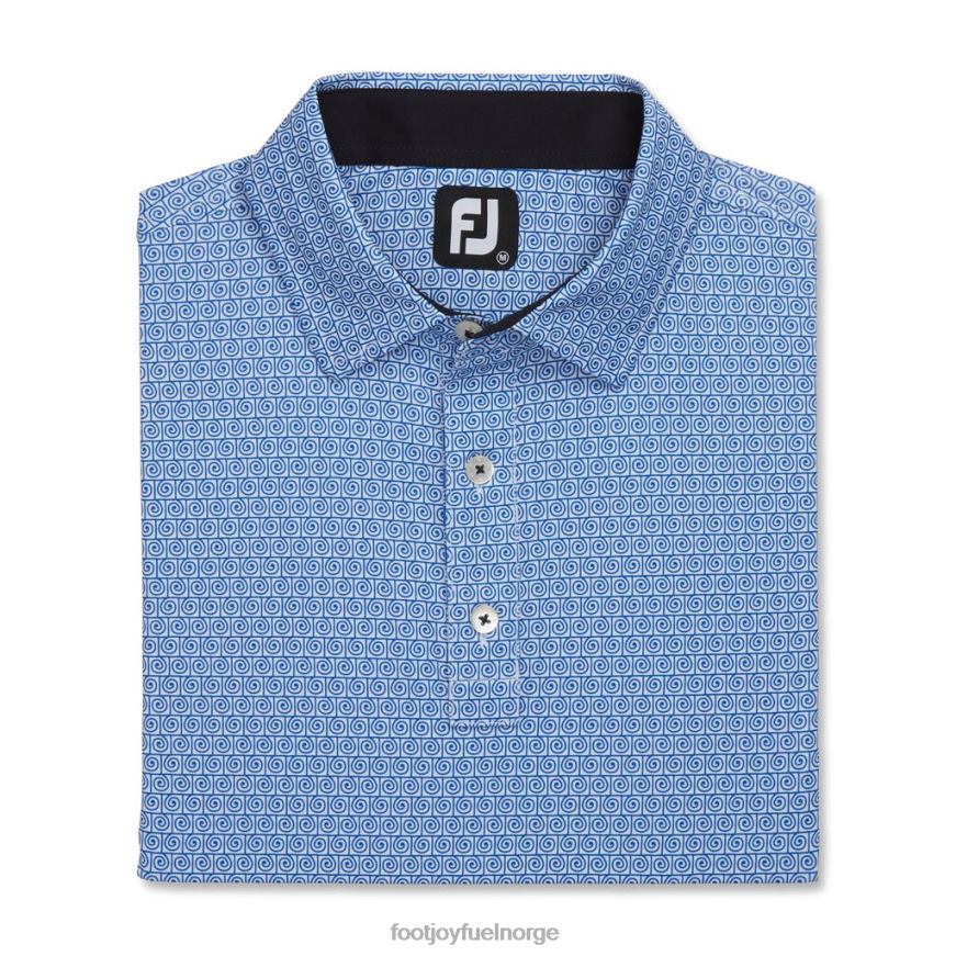 hvit-hav spiral linje print lisle self krage R6P2F1770 hvitt hav Footjoy