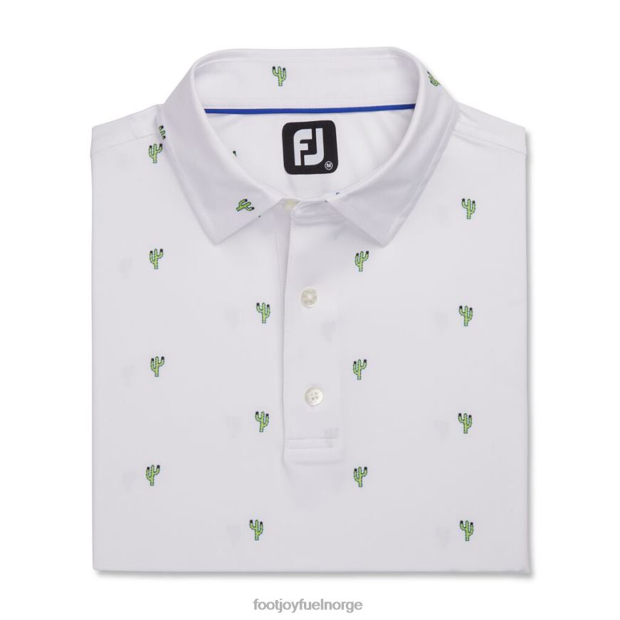 hvit kaktustrykk lisle selvkrage R6P2F1749 hvit Footjoy