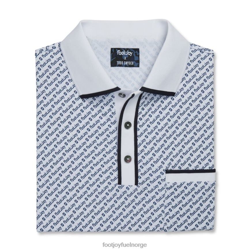 hvit pique fj print polo R6P2F2684 hvit Footjoy