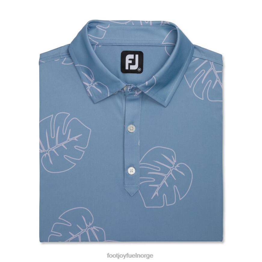 jungel blad print lisle self krage denim-støvet lilla R6P2F1732 denim-støvet lilla Footjoy