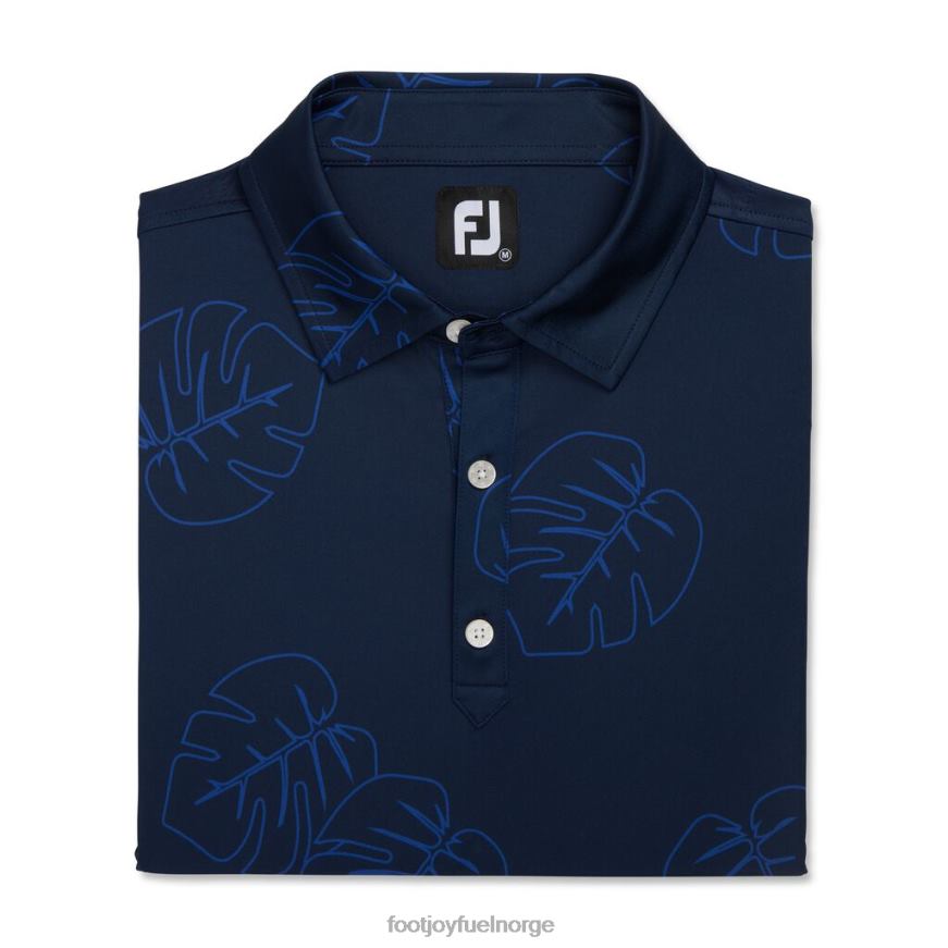 jungel blad print lisle self krage marine tonal R6P2F2672 marine tonal Footjoy