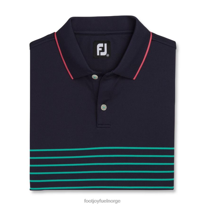 marine-sjøgrønn breton stripe stretch pique strikket krage R6P2F1764 marine-sjøgrønn Footjoy