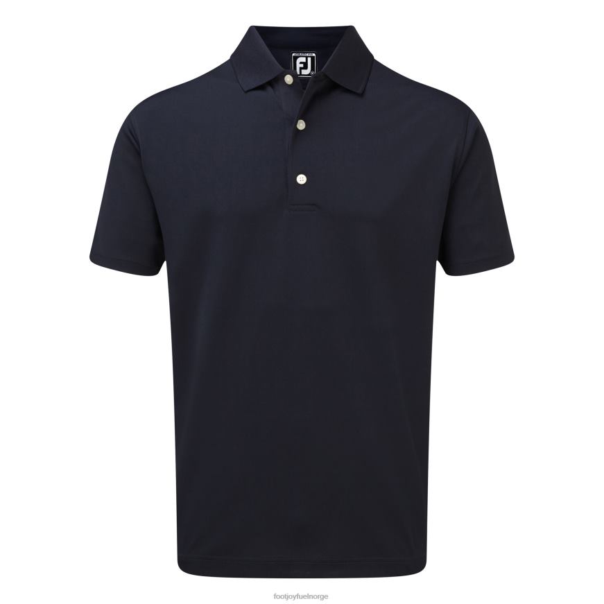 marineblå stretch pique solid ribbestrikket krage R6P2F155 marinen Footjoy