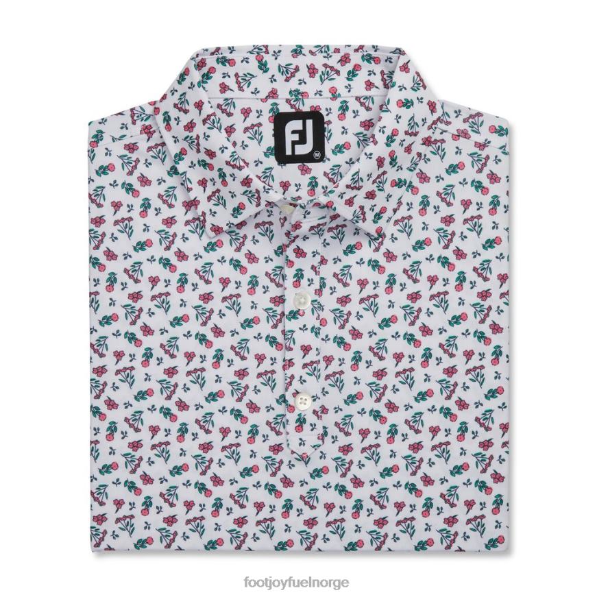 mini floral lisle self krage hvit-vannmelon-sjøgrønn R6P2F1740 hvit-vannmelon-sjøgrønn Footjoy