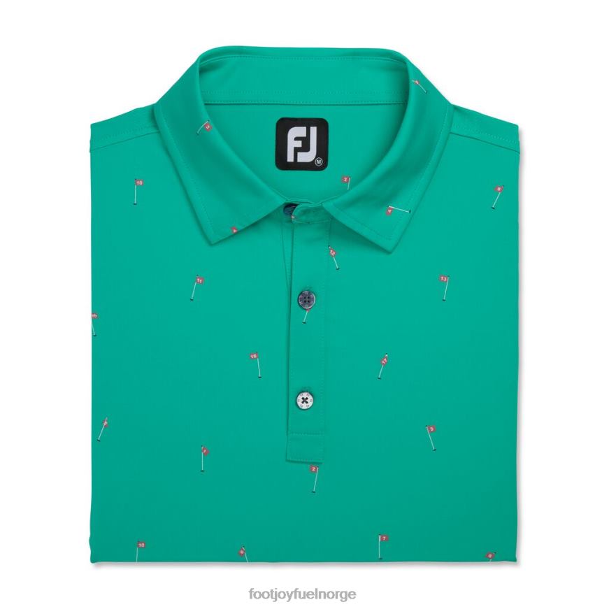 sjøgrønn 18 hulls print lisle self krage R6P2F1734 sjøgrønn Footjoy