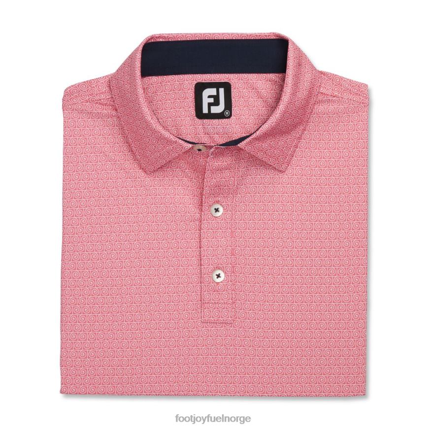 spiral linje print lisle self krage vannmelon-hvit R6P2F1771 vannmelon-hvit Footjoy