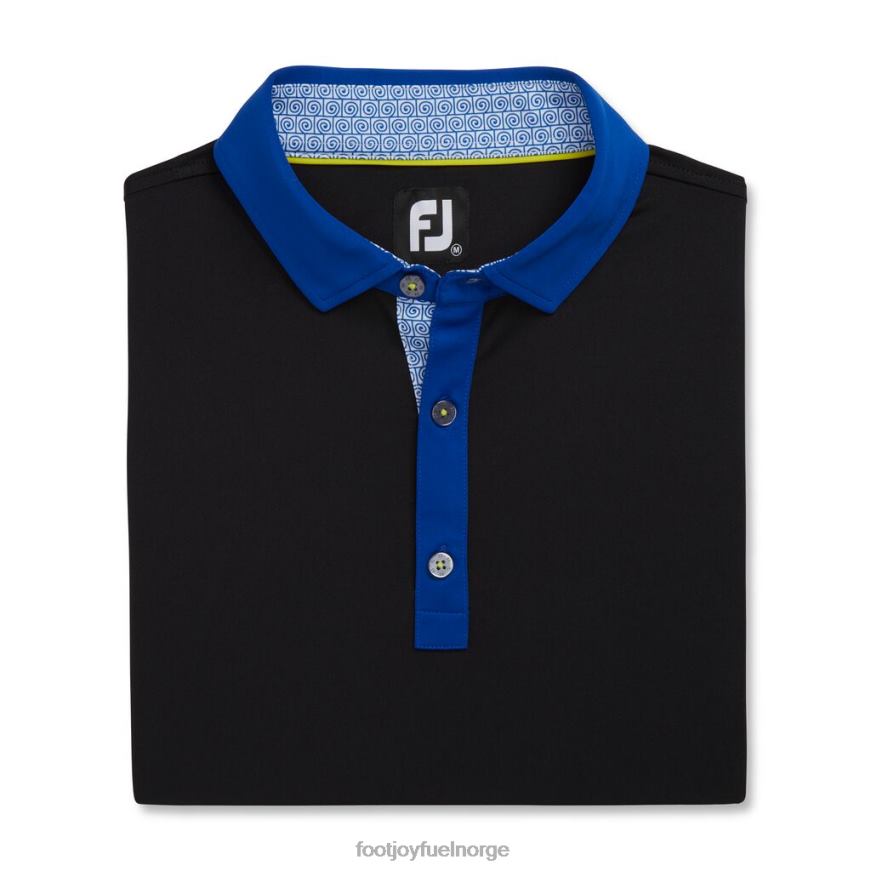 svart solid spiralprint trim lisle self krage R6P2F1752 svart Footjoy