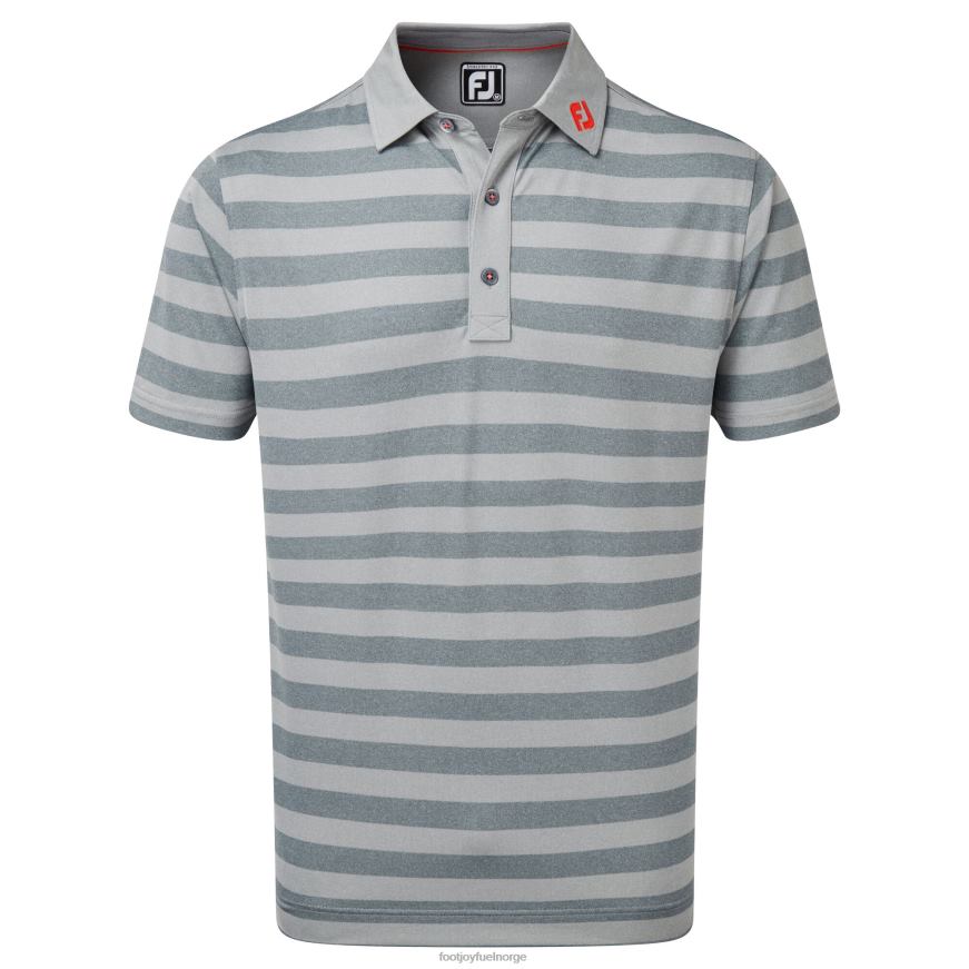 gråmelert røyk-stretch pique rugby stripe R6P2F1260 grålyng-lyng røyk Footjoy