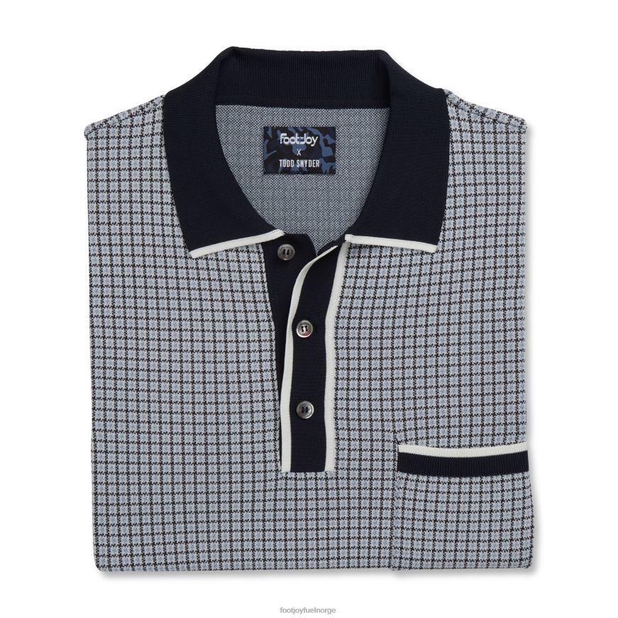 houndstooth genser strikket polo marine-hvit-blå R6P2F1240 marine-hvit-blå Footjoy