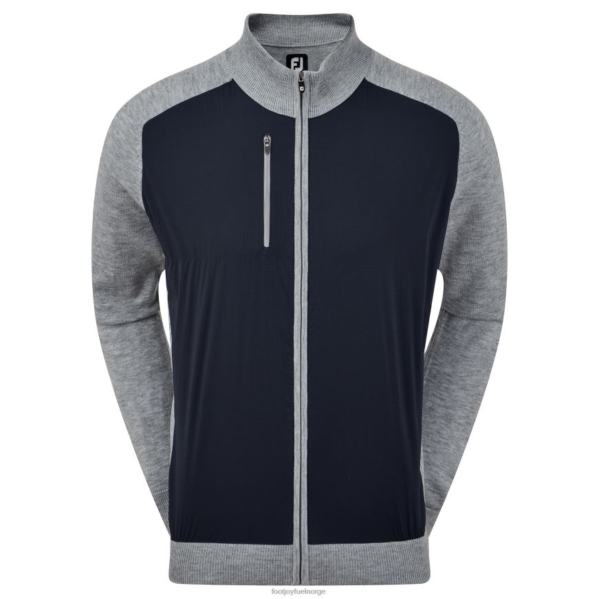 marinegrå ullblanding tech genser med full glidelås R6P2F1224 marinegrå Footjoy