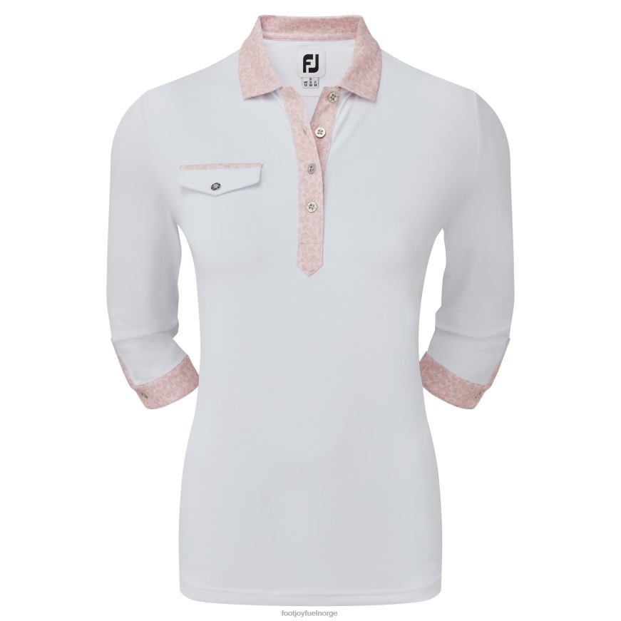 piké med 3-4 ermer for kvinner med hvit print R6P2F1564 hvit Footjoy