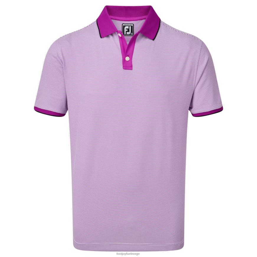 pique ministripe mulberry-hvit R6P2F1279 morbær-hvit Footjoy